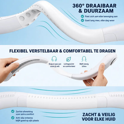 NekFan™ - Draagbare Oplaadbare Nekventilator voor Directe Verkoeling!