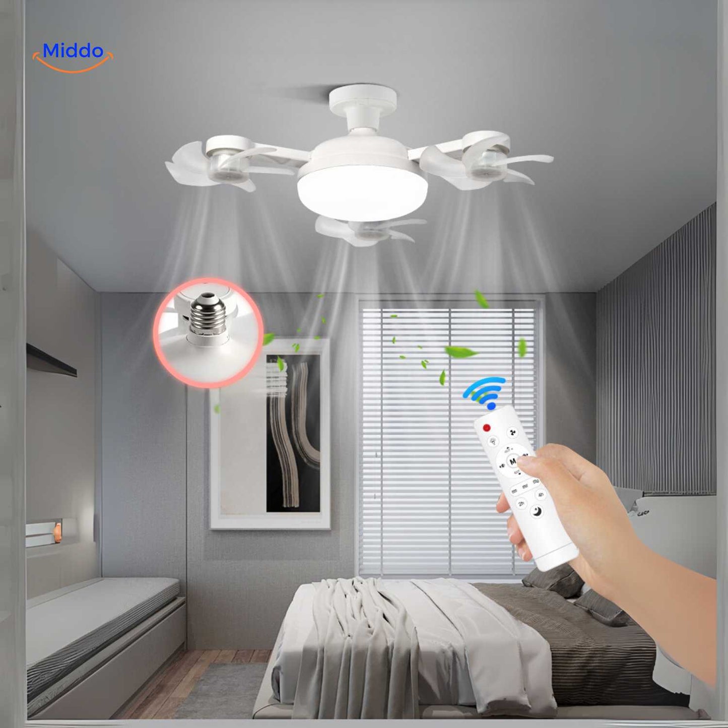 AeroGlow™ Ventilatorlamp | LED, E27 Fitting & Stijlvol Plafonddesign