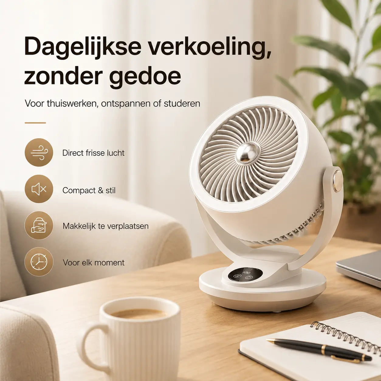 Airstream™ Ventilator | Stil, Krachtige Wind & Circulatie