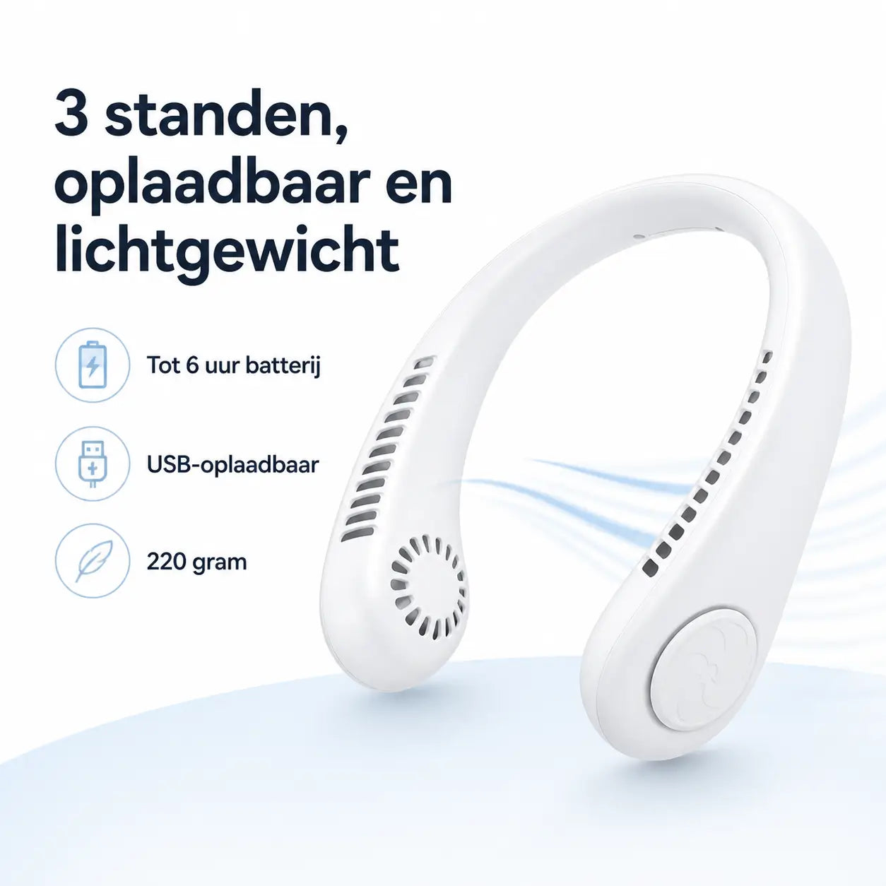 NekFan™ - Draagbare Oplaadbare Nekventilator voor Directe Verkoeling!