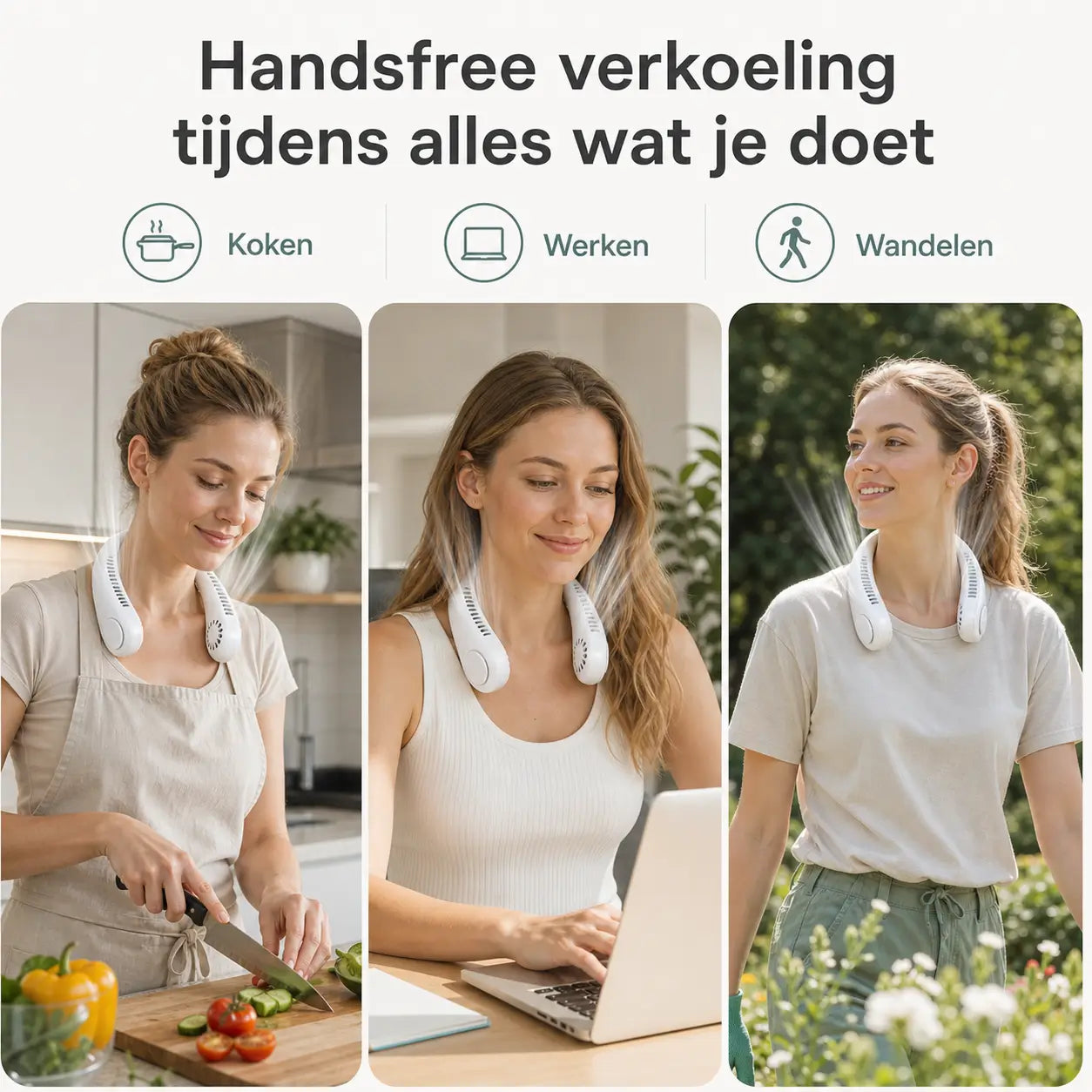 NekFan™ - Draagbare Oplaadbare Nekventilator voor Directe Verkoeling!