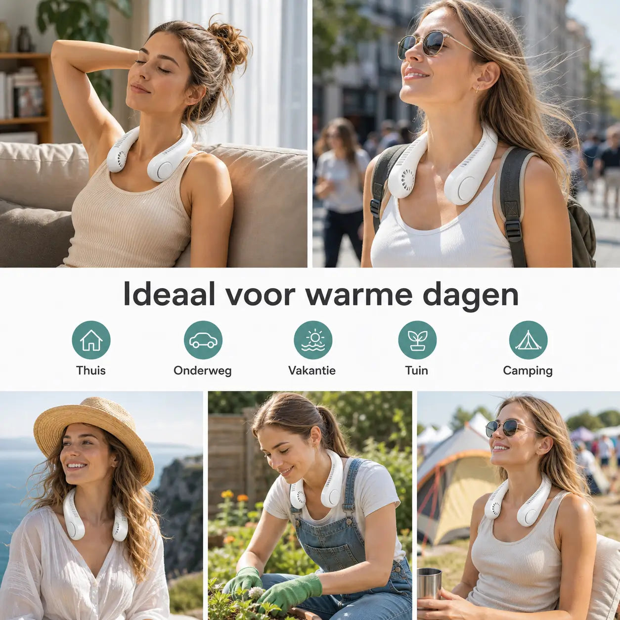 NekFan™ - Draagbare Oplaadbare Nekventilator voor Directe Verkoeling!
