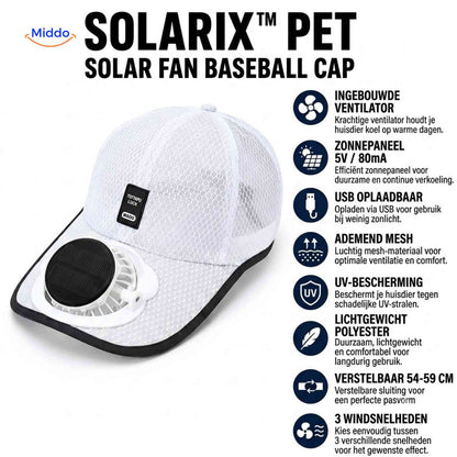 Solarix™ Pet | Verkoelende zonnehoed, UV-bescherming en oplaadbaar
