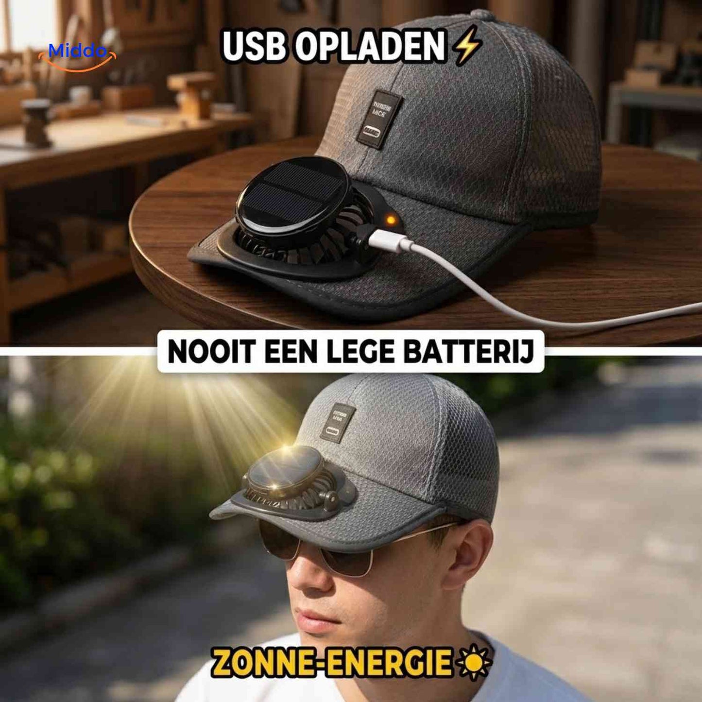 Solarix™ Pet | Verkoelende zonnehoed, UV-bescherming en oplaadbaar