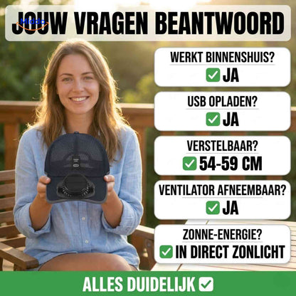 Solarix™ Pet | Verkoelende zonnehoed, UV-bescherming en oplaadbaar