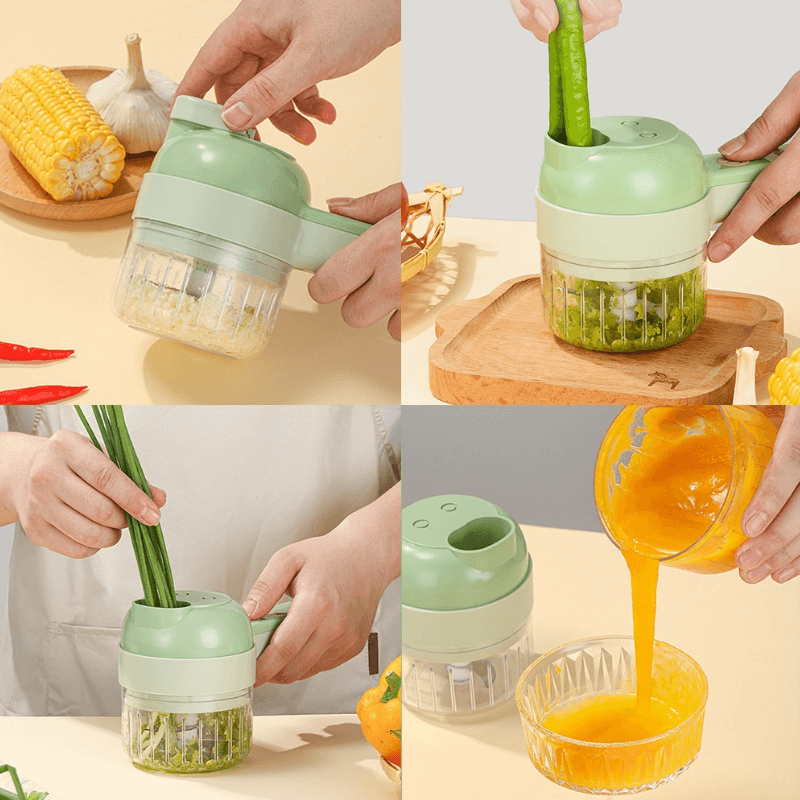 Tyfoon™ 4-in-1 Keukentool: Snijd, Hak, Pureer en Schoon in Seconden!